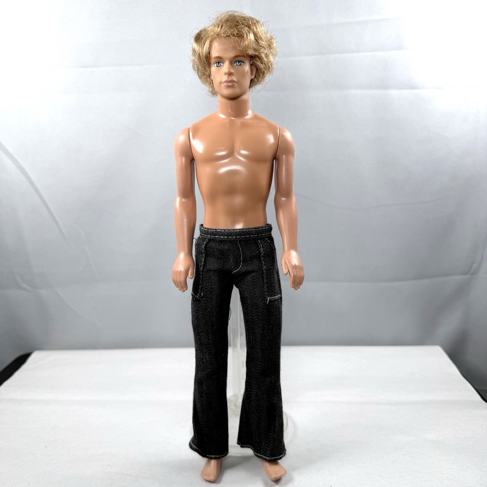 Mattel Ken Doll 2005 Head, 1968 Body (Indonesia) Rooted Brown / Blonde Hair